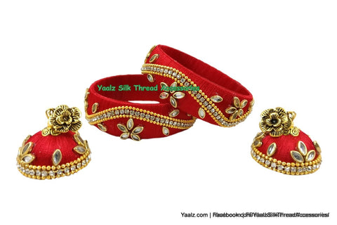 silk thread Bangle & Earring