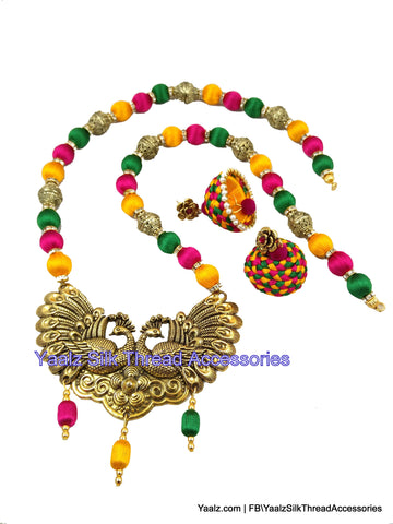 silk thread NECKSET & EARRING