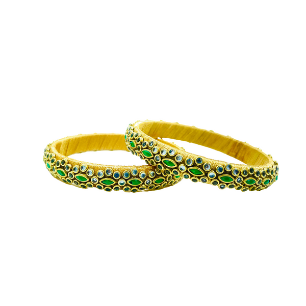 Yaalz Trendy Rich Eye Kundan Stone Work Pair Bangles In Multiple Colors