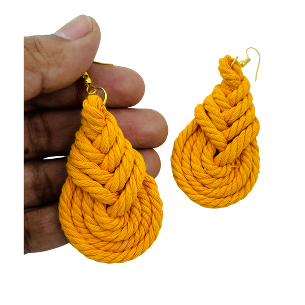 YAALZ Macrame Elegant Weightless Thread Earrings In Drop Pattern for Kids / Adults For Ethnic / Casual Wears