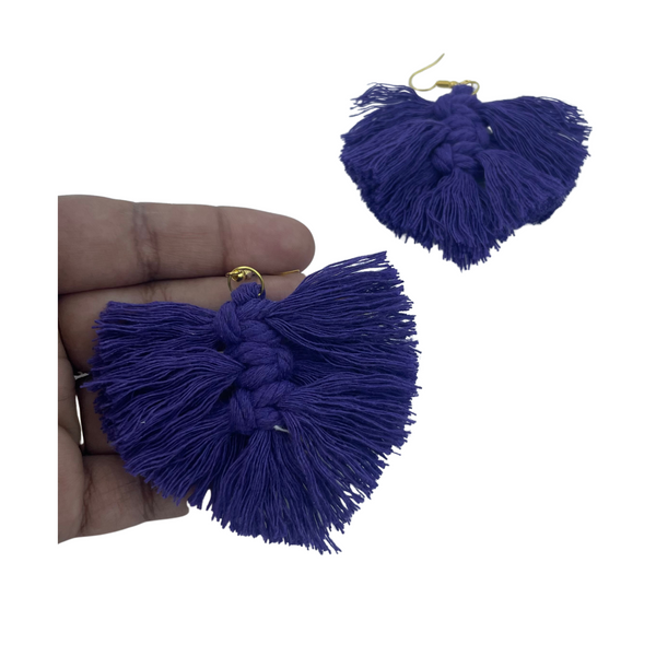 YAALZ Macrame Elegant Weightless Thread Earrings In Leaf Pattern for Kids / Adults For Ethnic / Casual Wears