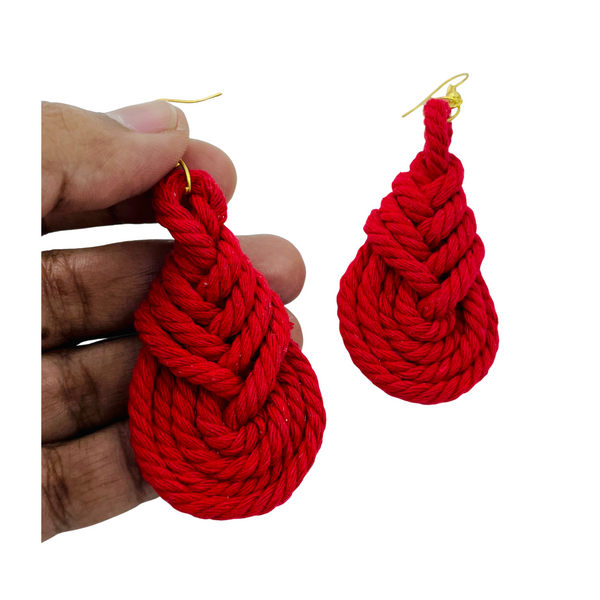 YAALZ Macrame Elegant Weightless Thread Earrings In Drop Pattern for Kids / Adults For Ethnic / Casual Wears