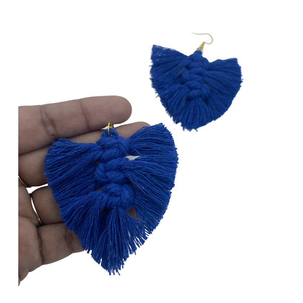 YAALZ Macrame Elegant Weightless Thread Earrings In Leaf Pattern for Kids / Adults For Ethnic / Casual Wears