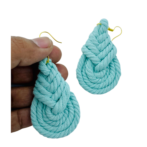 YAALZ Macrame Elegant Weightless Thread Earrings In Drop Pattern for Kids / Adults For Ethnic / Casual Wears