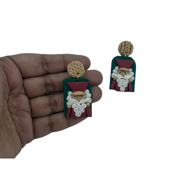YAALZ Polymer Clay Santa Clas Earrings In Multiple Colors