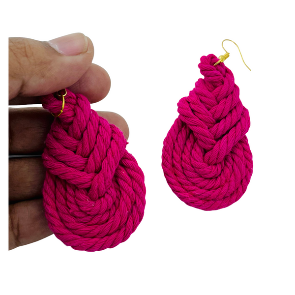YAALZ Macrame Elegant Weightless Thread Earrings In Drop Pattern for Kids / Adults For Ethnic / Casual Wears