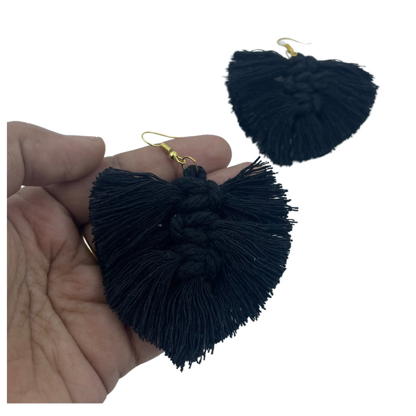 YAALZ Macrame Elegant Weightless Thread Earrings In Leaf Pattern for Kids / Adults For Ethnic / Casual Wears