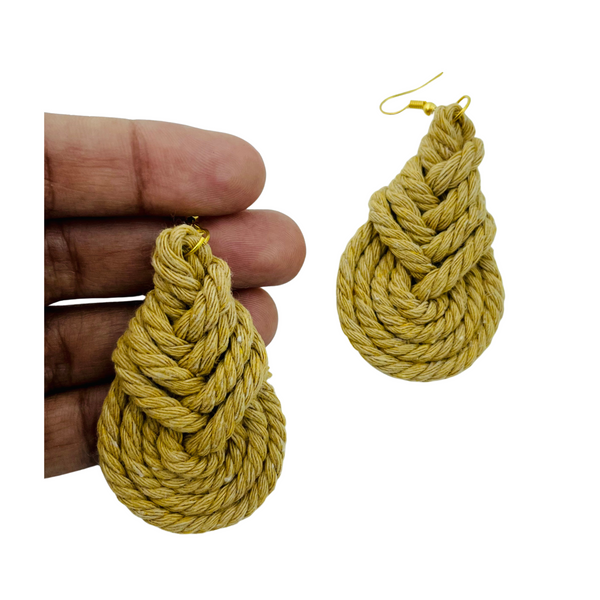 YAALZ Macrame Elegant Weightless Thread Earrings In Drop Pattern for Kids / Adults For Ethnic / Casual Wears