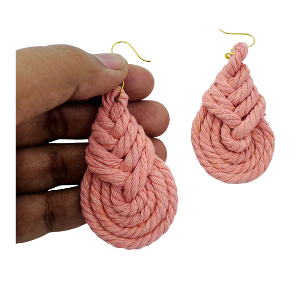 YAALZ Macrame Elegant Weightless Thread Earrings In Drop Pattern for Kids / Adults For Ethnic / Casual Wears