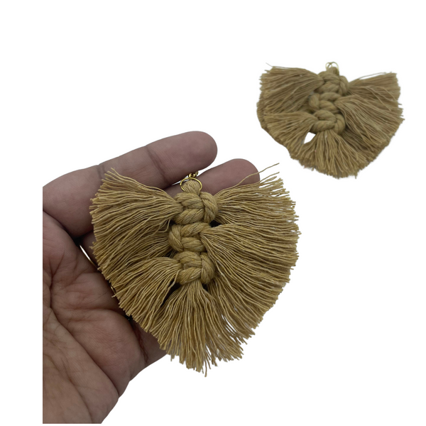 YAALZ Macrame Elegant Weightless Thread Earrings In Leaf Pattern for Kids / Adults For Ethnic / Casual Wears