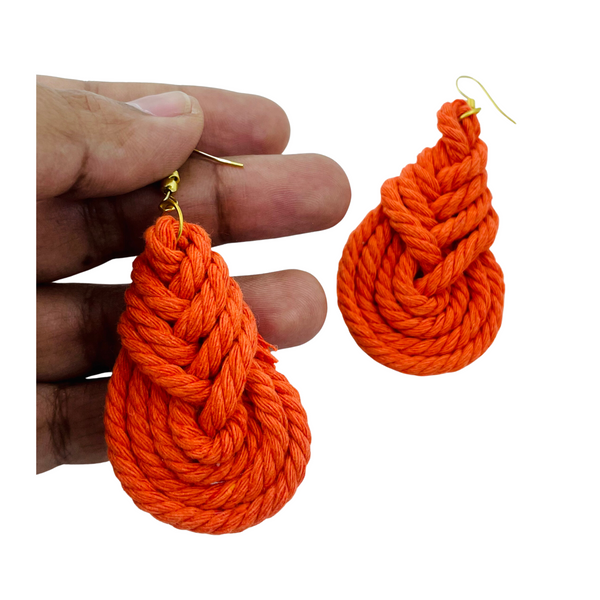YAALZ Macrame Elegant Weightless Thread Earrings In Drop Pattern for Kids / Adults For Ethnic / Casual Wears