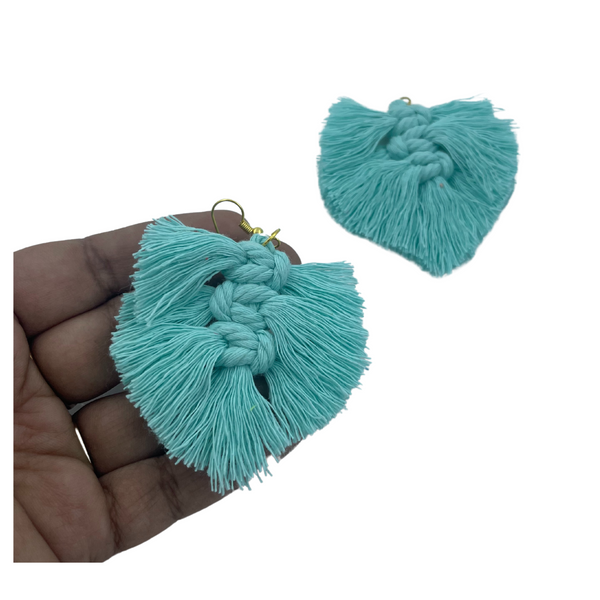 YAALZ Macrame Elegant Weightless Thread Earrings In Leaf Pattern for Kids / Adults For Ethnic / Casual Wears