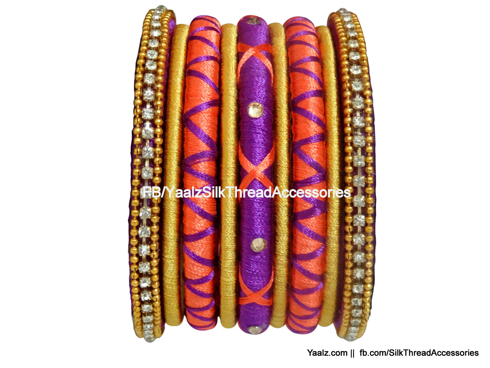 Peach color silk thread bangles deals