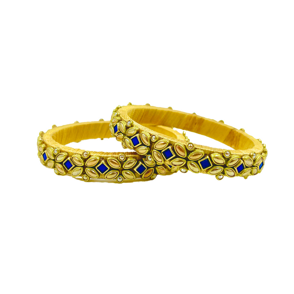 Yaalz Trendy Rich Eye Kundan Stone Work Pair Bangles In Multiple Colors