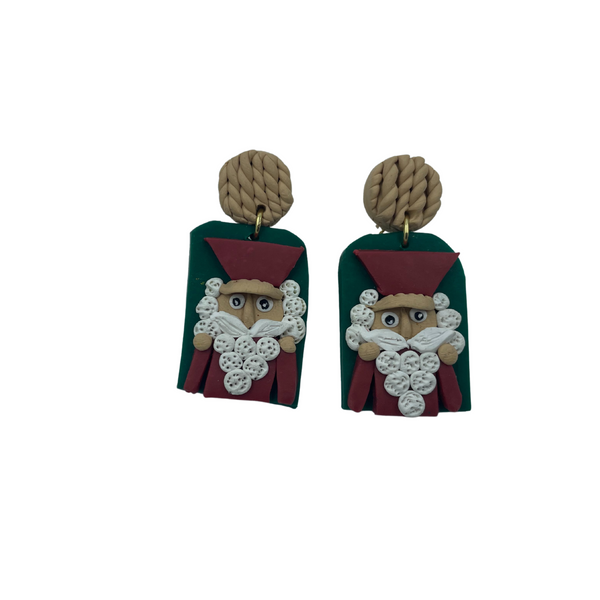 YAALZ Polymer Clay Santa Clas Earrings In Multiple Colors