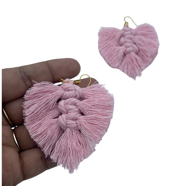 YAALZ Macrame Elegant Weightless Thread Earrings In Leaf Pattern for Kids / Adults For Ethnic / Casual Wears