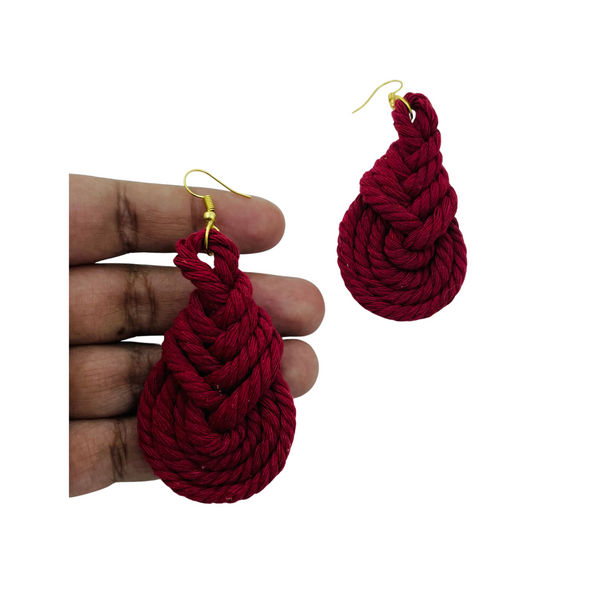 YAALZ Macrame Elegant Weightless Thread Earrings In Drop Pattern for Kids / Adults For Ethnic / Casual Wears