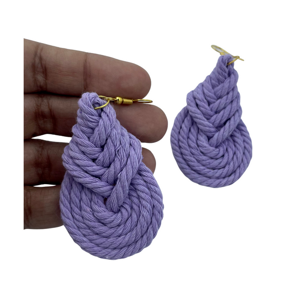 YAALZ Macrame Elegant Weightless Thread Earrings In Drop Pattern for Kids / Adults For Ethnic / Casual Wears
