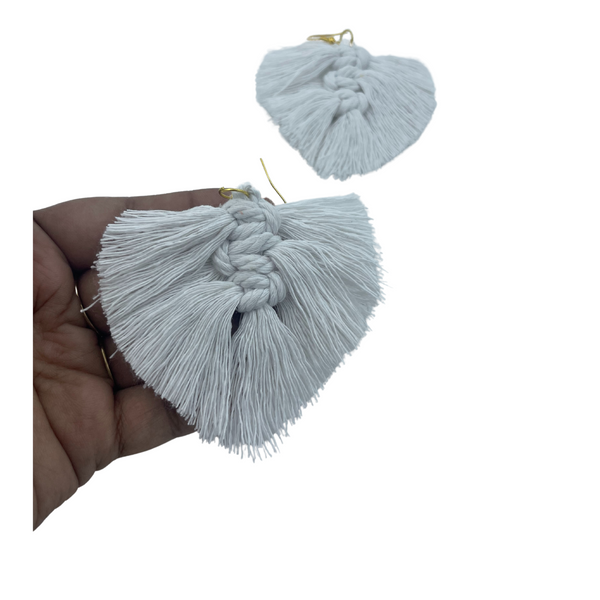 YAALZ Macrame Elegant Weightless Thread Earrings In Leaf Pattern for Kids / Adults For Ethnic / Casual Wears