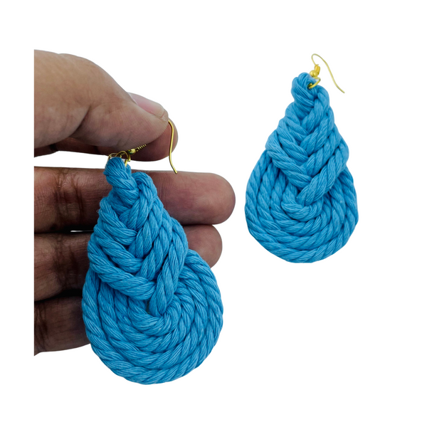 YAALZ Macrame Elegant Weightless Thread Earrings In Drop Pattern for Kids / Adults For Ethnic / Casual Wears