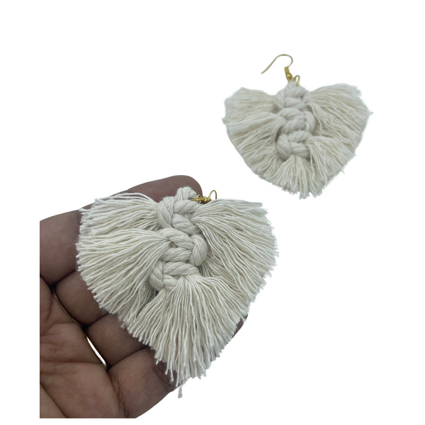 YAALZ Macrame Elegant Weightless Thread Earrings In Leaf Pattern for Kids / Adults For Ethnic / Casual Wears