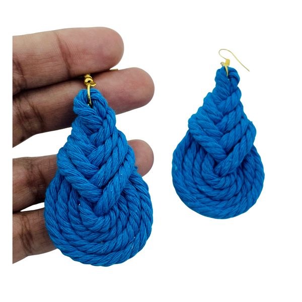 YAALZ Macrame Elegant Weightless Thread Earrings In Drop Pattern for Kids / Adults For Ethnic / Casual Wears