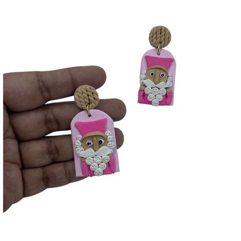 YAALZ Polymer Clay Santa Clas Earrings In Multiple Colors