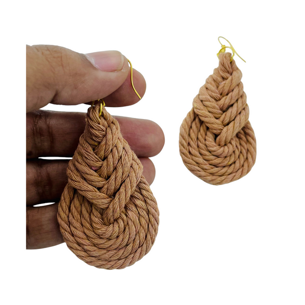 YAALZ Macrame Elegant Weightless Thread Earrings In Drop Pattern for Kids / Adults For Ethnic / Casual Wears