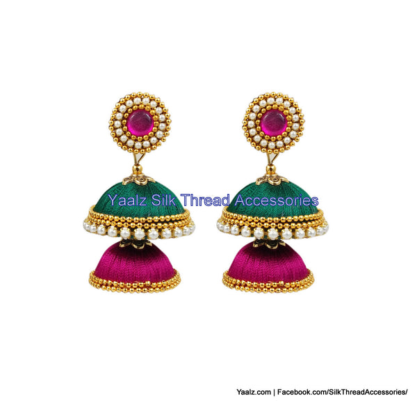 silk thread Grandeur Jumka Collections 