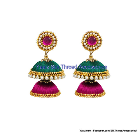 silk thread Grandeur Jumka Collections 