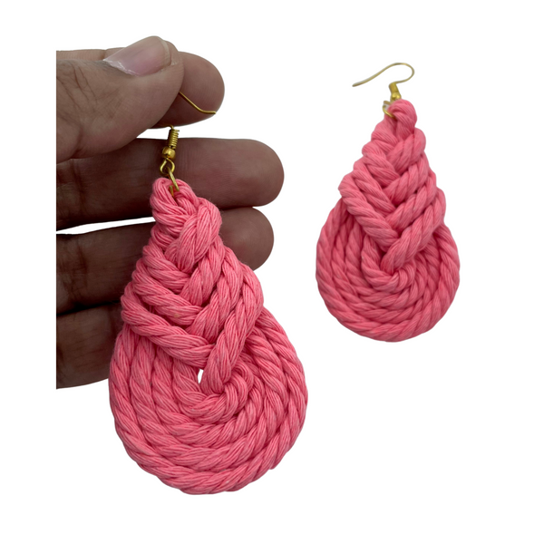 YAALZ Macrame Elegant Weightless Thread Earrings In Drop Pattern for Kids / Adults For Ethnic / Casual Wears
