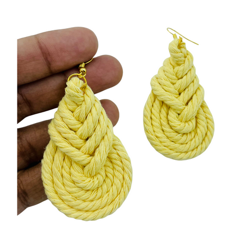 YAALZ Macrame Elegant Weightless Thread Earrings In Drop Pattern for Kids / Adults For Ethnic / Casual Wears