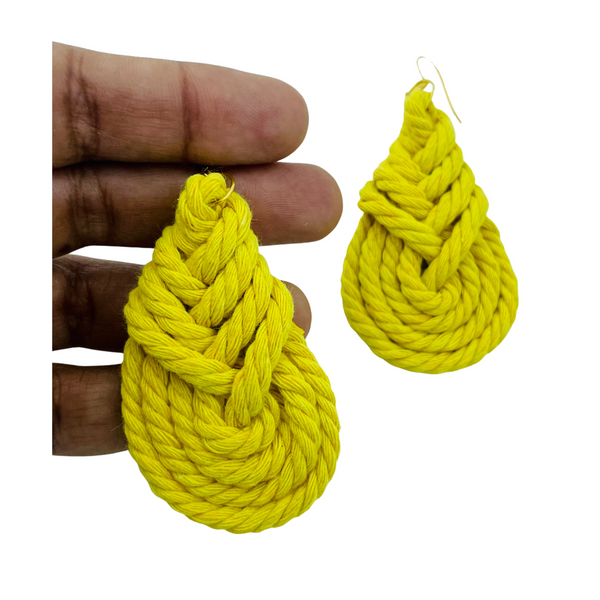 YAALZ Macrame Elegant Weightless Thread Earrings In Drop Pattern for Kids / Adults For Ethnic / Casual Wears