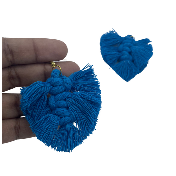 YAALZ Macrame Elegant Weightless Thread Earrings In Leaf Pattern for Kids / Adults For Ethnic / Casual Wears