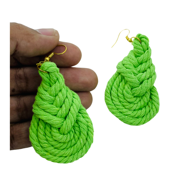 YAALZ Macrame Elegant Weightless Thread Earrings In Drop Pattern for Kids / Adults For Ethnic / Casual Wears