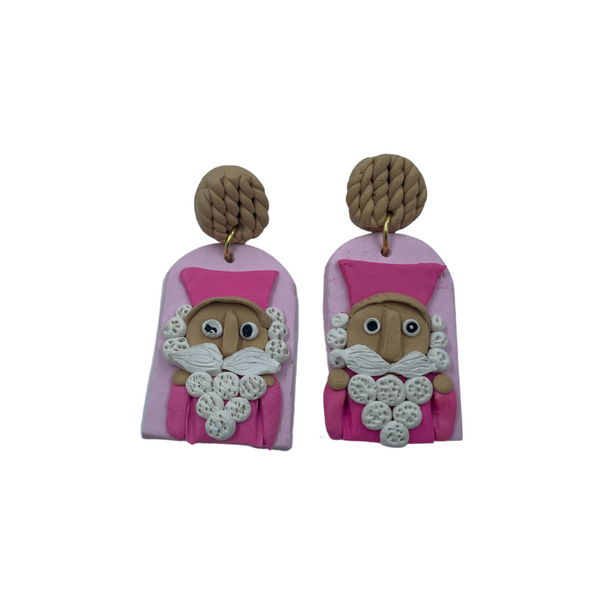 YAALZ Polymer Clay Santa Clas Earrings In Multiple Colors