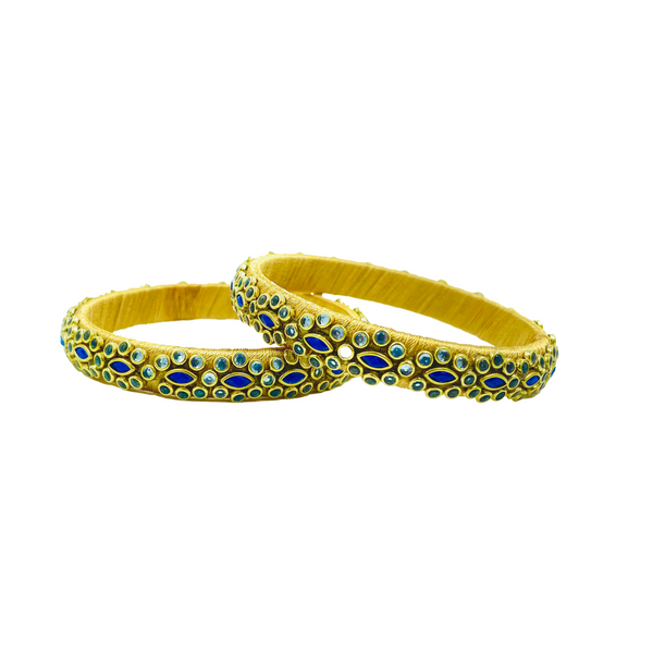 Yaalz Trendy Rich Eye Kundan Stone Work Pair Bangles In Multiple Colors