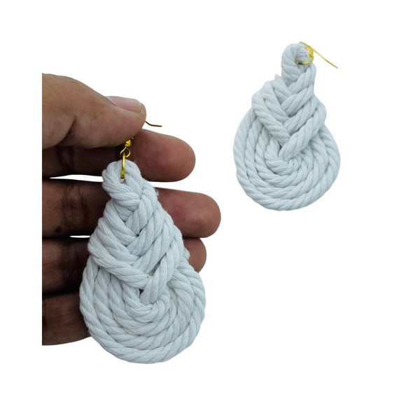 YAALZ Macrame Elegant Weightless Thread Earrings In Drop Pattern for Kids / Adults For Ethnic / Casual Wears