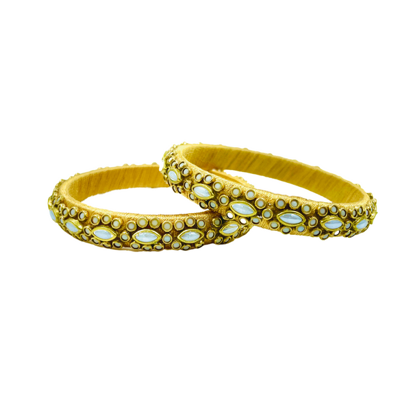 Yaalz Trendy Rich Eye Kundan Stone Work Pair Bangles In Multiple Colors