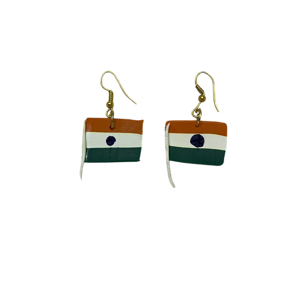 YAALZ Polymer Clay Earrings in Tri Color National Flag Colors For Independence Day / Republic Day