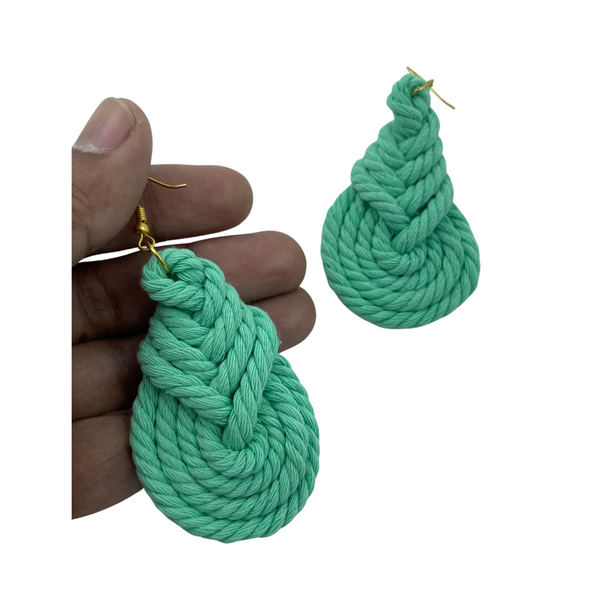 YAALZ Macrame Elegant Weightless Thread Earrings In Drop Pattern for Kids / Adults For Ethnic / Casual Wears