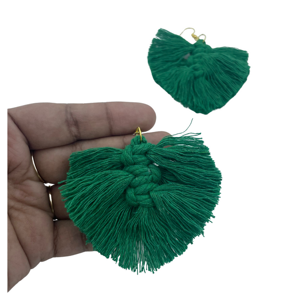 YAALZ Macrame Elegant Weightless Thread Earrings In Leaf Pattern for Kids / Adults For Ethnic / Casual Wears