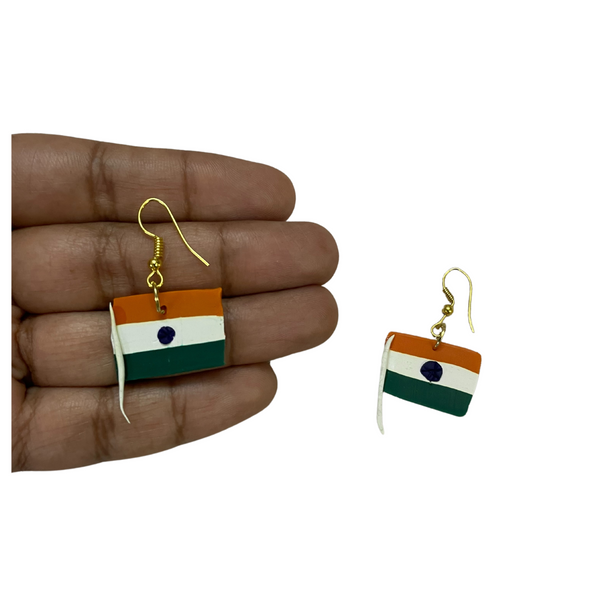 YAALZ Polymer Clay Earrings in Tri Color National Flag Colors For Independence Day / Republic Day