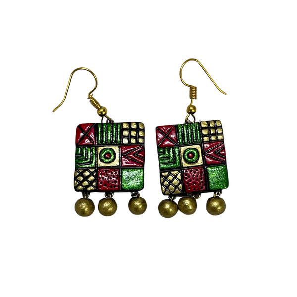 Yaalz Traditional Terracotta Art Earrings in Multiple Colours