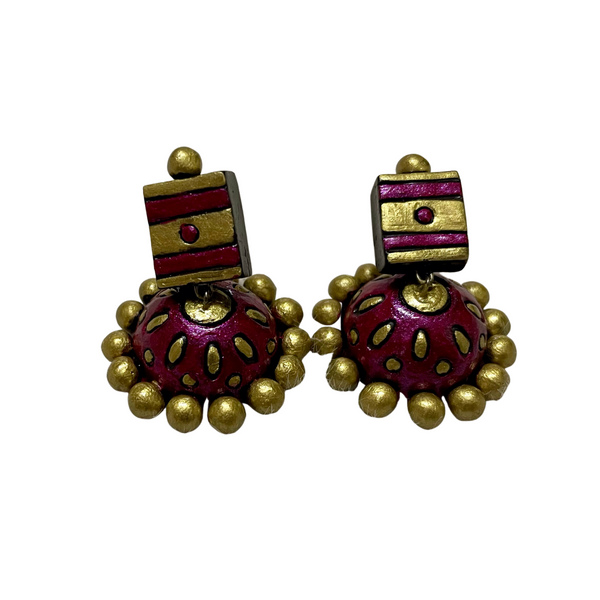Yaalz Traditional Terracotta Art Earrings in Multiple Colours
