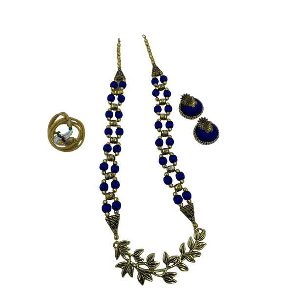 Yaalz Antique Chain Neckset & Matching Cone Jhumka Earring Combo