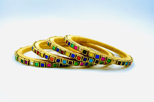 Yaalz Heavy Multi Color Kundan Work Bangle Sets