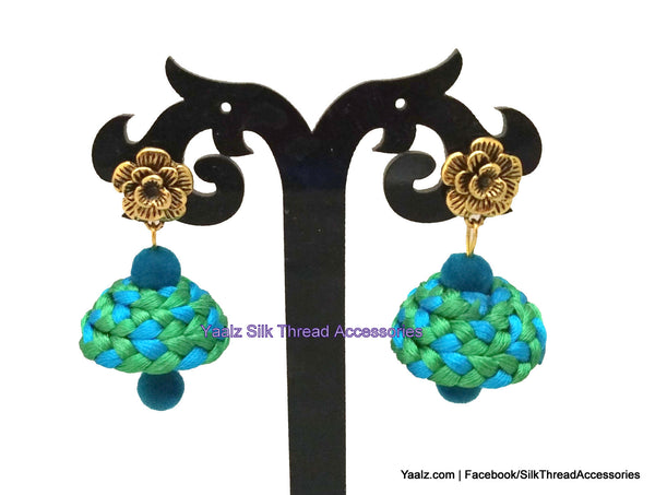 silk thread Checker Earrings 