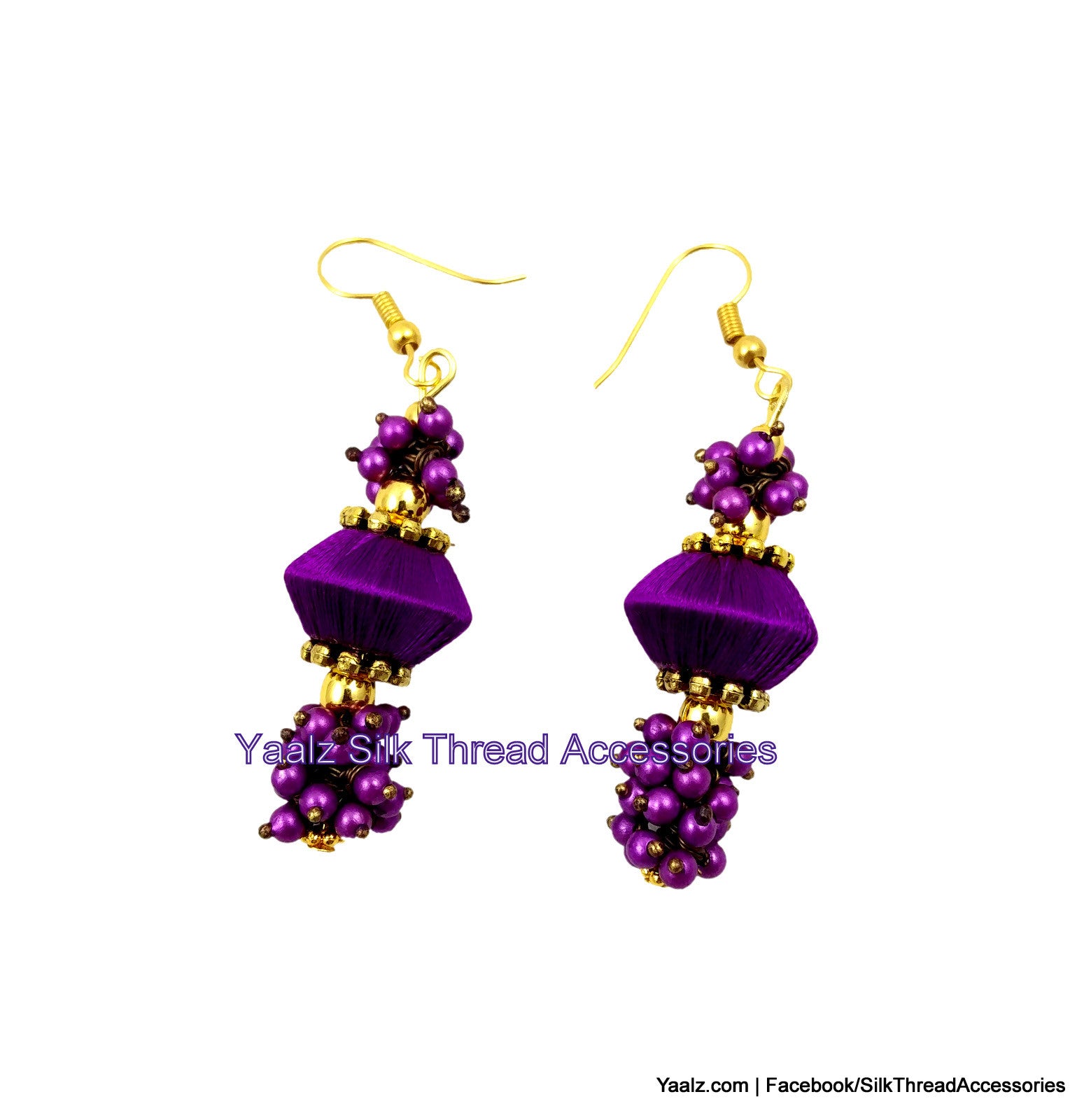 ATHENA EARRINGS IN WHITE GOLD SHADE DEEP PURPLE – HANDARA