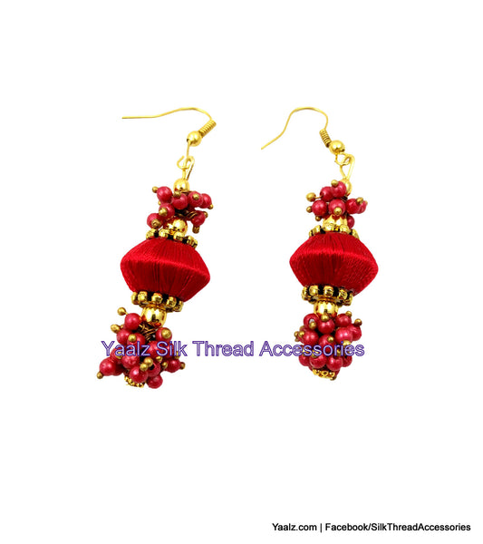 silk thread Bead Earrings 